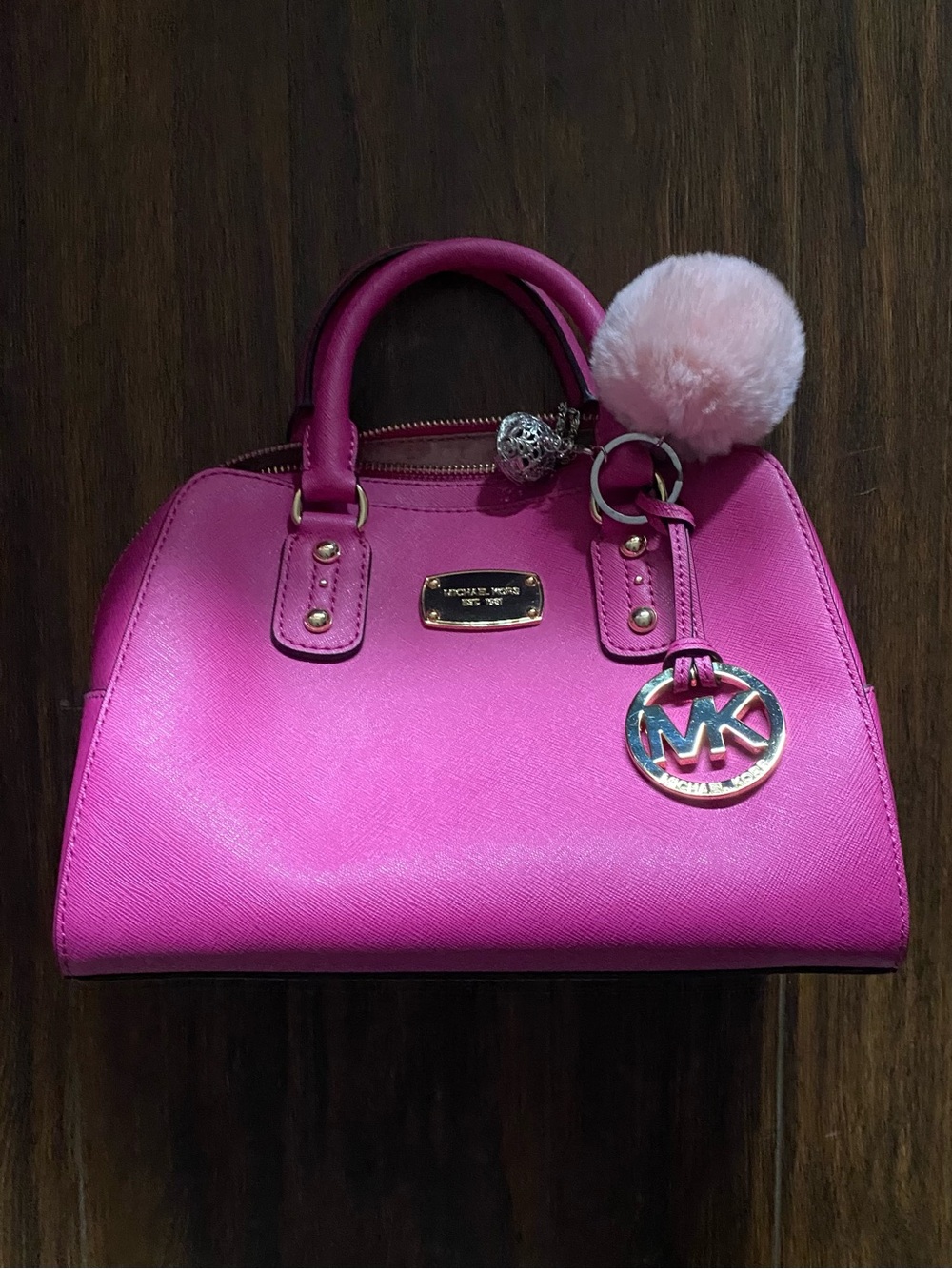 Michael Kors Pink Saffiano Dome Satchel